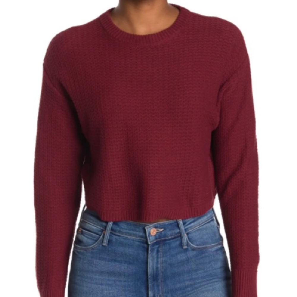ABOUND
Textured Crop Sweater In Red Pomegranate size Xl